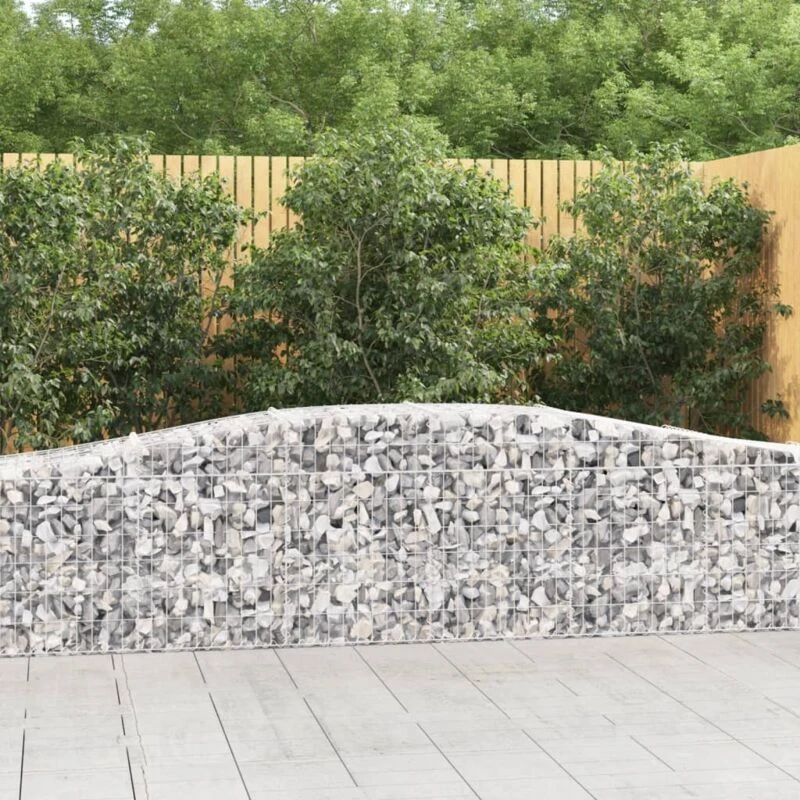 Image of VIDAXL Vidaxl - Arched Gabion Baskets 9 pcs 400x50x60/80cm Galvanised Iron 8720845565206