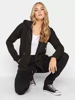 Image of Long Tall Sally Black Zip Through Hoodie, Black, Size 12, Women