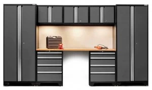 Image of Newage Products Bold 3.0 8 piece Garage Cabinet Set Grey