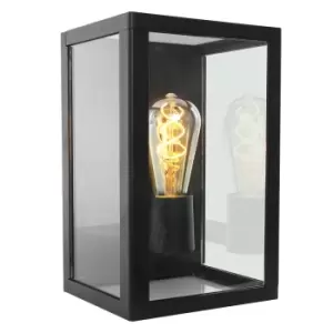 image of Outdoor Wall Lanterns Black Matt, Transparent Glass IP67