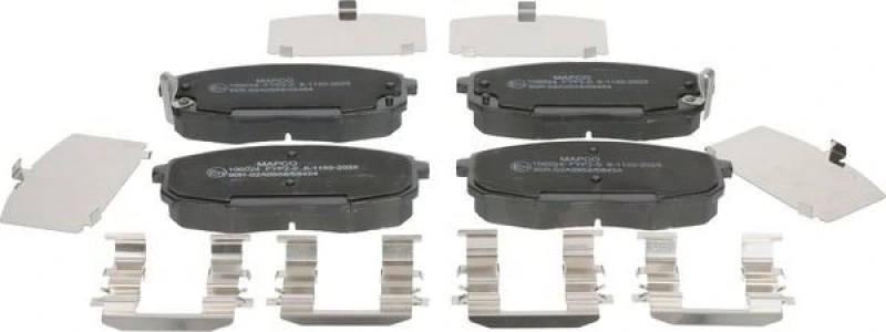 Image of MAPCO 106024 Brake pad set Front Axle, with acoustic wear warning, with accessories, with anti-squeak plate Brake Pad Set,disc brake (402)