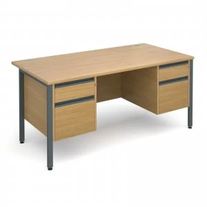 Image of Maestro 25 GL Straight Desk With 2 and 2 Drawer Pedestals 1600mm - gra