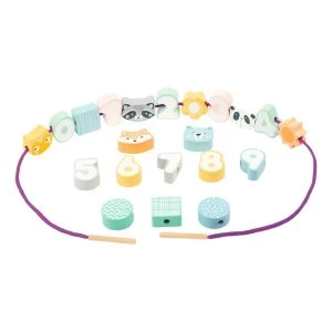 Image of LEGLER Small Foot Childrens Animals and Number Pastel Colours Threading Game