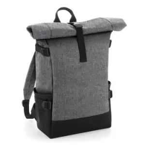 Image of BagBase Block Roll-top Backpack (grey Marl/Black)