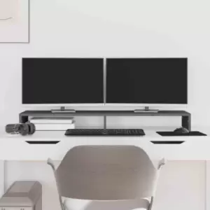 Image of Vidaxl Monitor Stand Grey 100X27X10 Cm Solid Wood Pine