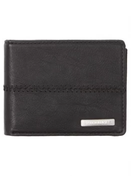 image of Stitchy - Tri-Fold Wallet For Him - Black - Quiksilver