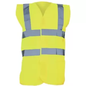 Yoko Unisex Premium Hi-Vis Waistcoat Vest / Jacket (Pack of 2) (S) (Hi-Vis Yellow) - Hi-Vis Yellow