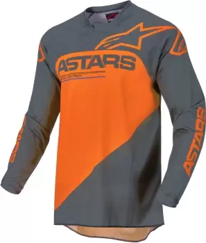 image of Alpinestars Racer Supermatic Motocross Jersey, grey-orange, Size L, grey-orange, Size L