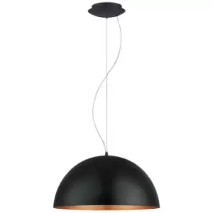 Image of Netlighting Gaetano 1 Light Dome Ceiling Hanging Pendant Black, Copper, E27