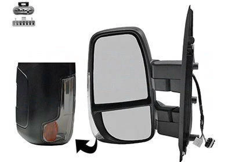 Image of VAN WEZEL 2818807 Wing mirror * HAGUS * Left, black, Short mirror arm, Rough Outside Mirror (50)