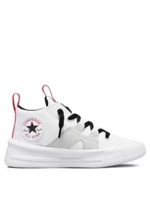 Image of Converse Chuck Taylor All Star Hi Childrens Unisex Ultra Color Pop Trainers -White/Black/Red, White/Black/Red, Size 1