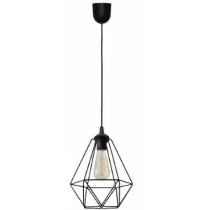 Image of Helam Karo Wire Frame Pendant Ceiling Light Black 24cm