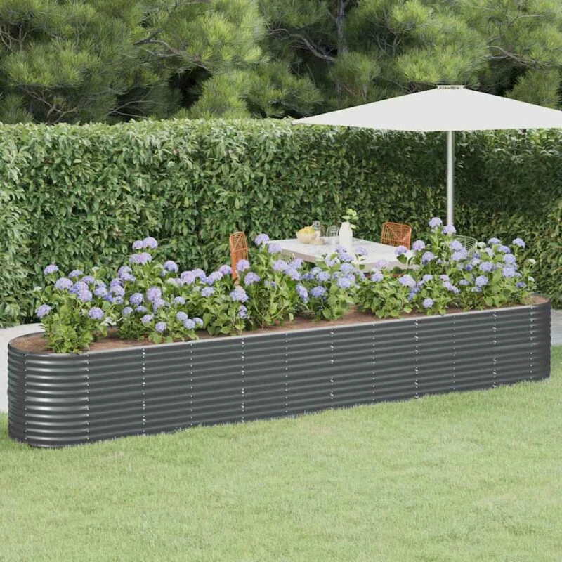 Image of VIDAXL Garden Raised Bed Powder-coated Steel 440x80x68cm Anthracite Vidaxl 8720286856741