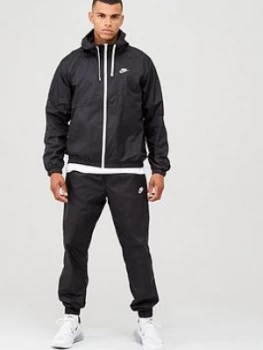 Image of Nike Sportswear Hooded Woven Tracksuit - Black Size M Men