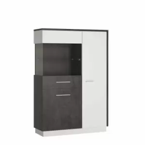 image of Zingaro Low Display Cabinet Left Hand In Grey And White