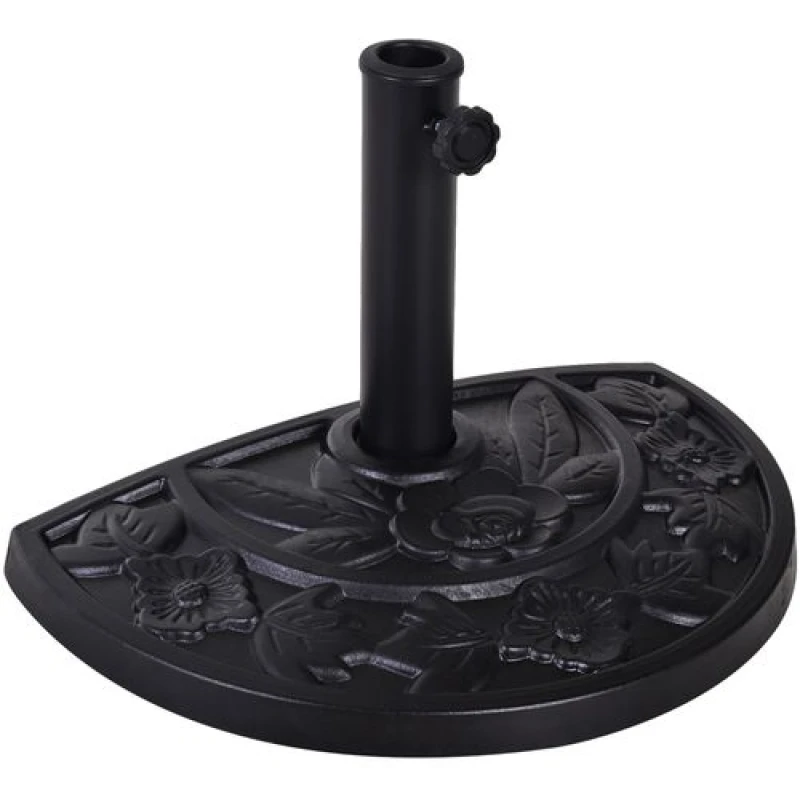 Image of Outsunny Outsunny 9KG Half Round Parasol Umbrella Base Resin Outdoor Garden Furniture