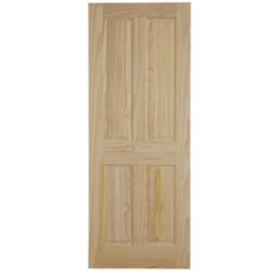 Image of 4 Panel Clear Pine Unglazed Internal Fire Door H1981mm W686mm