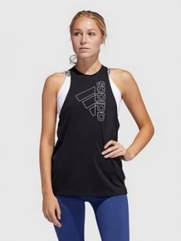 Image of adidas Tech Badge Of Sport Tank - Black, Size 2XL, Women