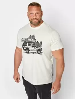 Image of BadRhino Badrhino Adventure Jeep Marshmallow T-Shirt, White, Size 2XL, Men