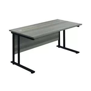 Image of Jemini Rectangular Double Upright Cantilever Desk 1600x800mm Grey