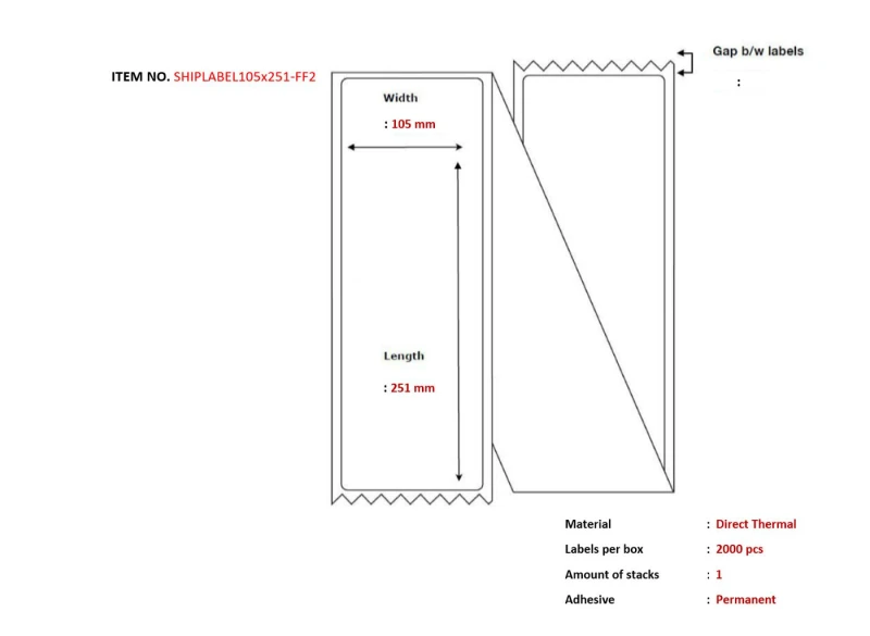 Image of Capture SHIPLABEL105X251-FF2 printer label