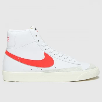 Image of Nike White & Red Blazer Mid 77 Trainers
