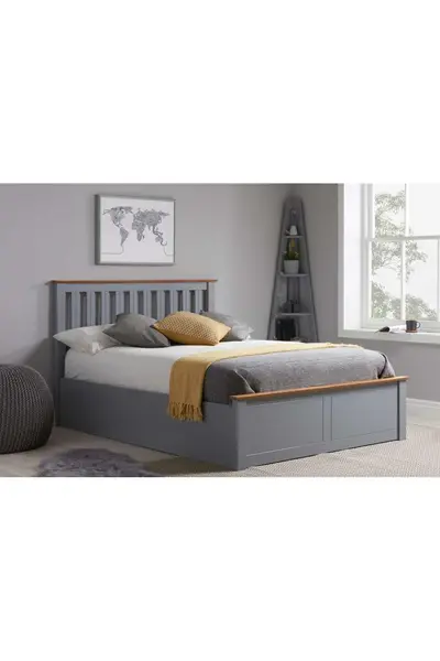 image of Birlea Phoenix King Ottoman Bed - Grey PHOTB5STGV4