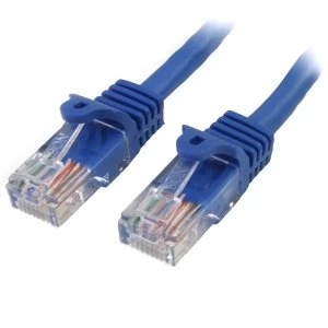 image of StarTech 45PAT50CMBL networking cable 0.5 m Cat5e U/UTP (UTP) Blue