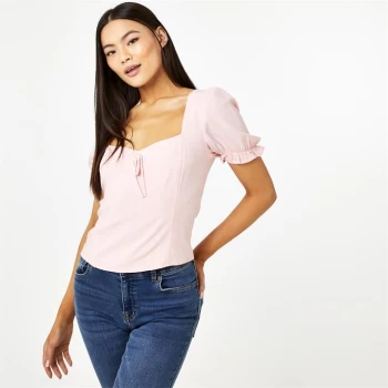 image of Jack Wills Sweetheart Prairie Blouse - Soft Pink