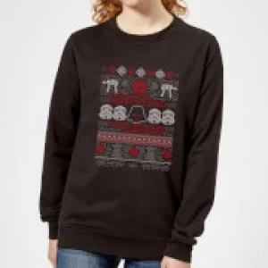Image of Star Wars Merry Sithmas Knit Womens Christmas Sweatshirt - Black