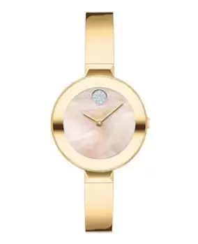 image of Movado Bold Yellow Gold Mother of Pearl Womens Watch 3600627 3600627