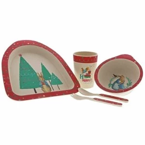 image of Peter Rabbit Christmas Bamboo Dinner Set