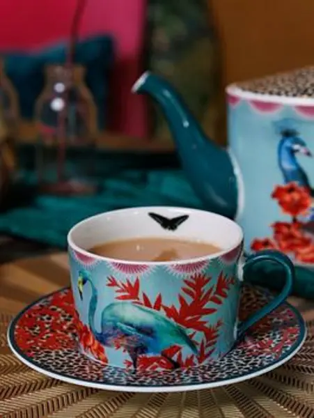 Image of Mikasa X Sarah Arnett Porcelain Cup And Saucer Print VXN8H Unisex