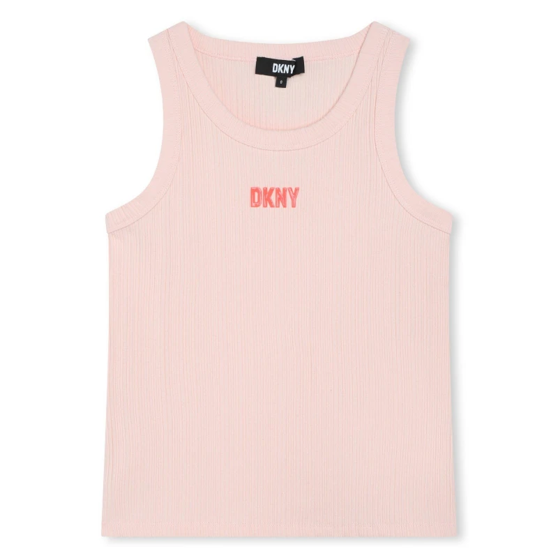 Image of DKNY Logo Tank Top Juniors - Pink Pink 8 - 9 Years