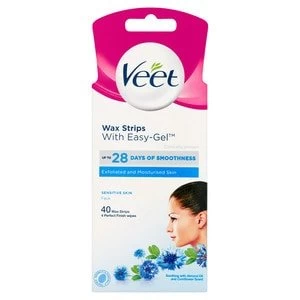 image of Veet Sensitive Face Wax Strips 40s