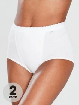 Image of Sloggi 2 Pack Control Maxi Brief, White, Size 10, Women