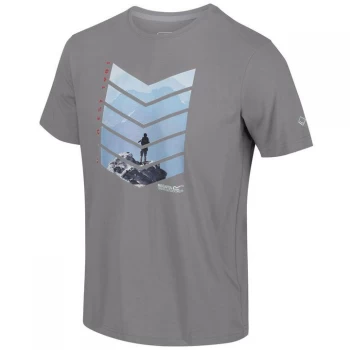 image of Regatta Breezed Coolweave Cotton T-Shirt - Rock Grey