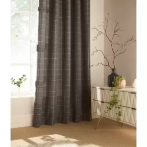 Image of Furn Ellis Ringtop Eyelet Curtains (117 x 183 cm) (Grey)