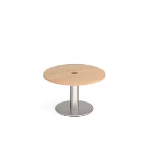 image of Monza circular coffee table 800mm with central circular cutout 80mm - beech