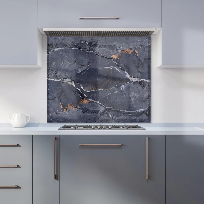 Image of Warren Reed - Designer Polished Slate Grey Quartz Effect Kitchen Splashback in Peach Size: 600mm x 750mm Peach Unisex 600mm x 750mm