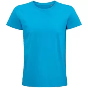 Image of SOLS Unisex Adult Pioneer Organic T-Shirt (XS) (Aqua Blue)