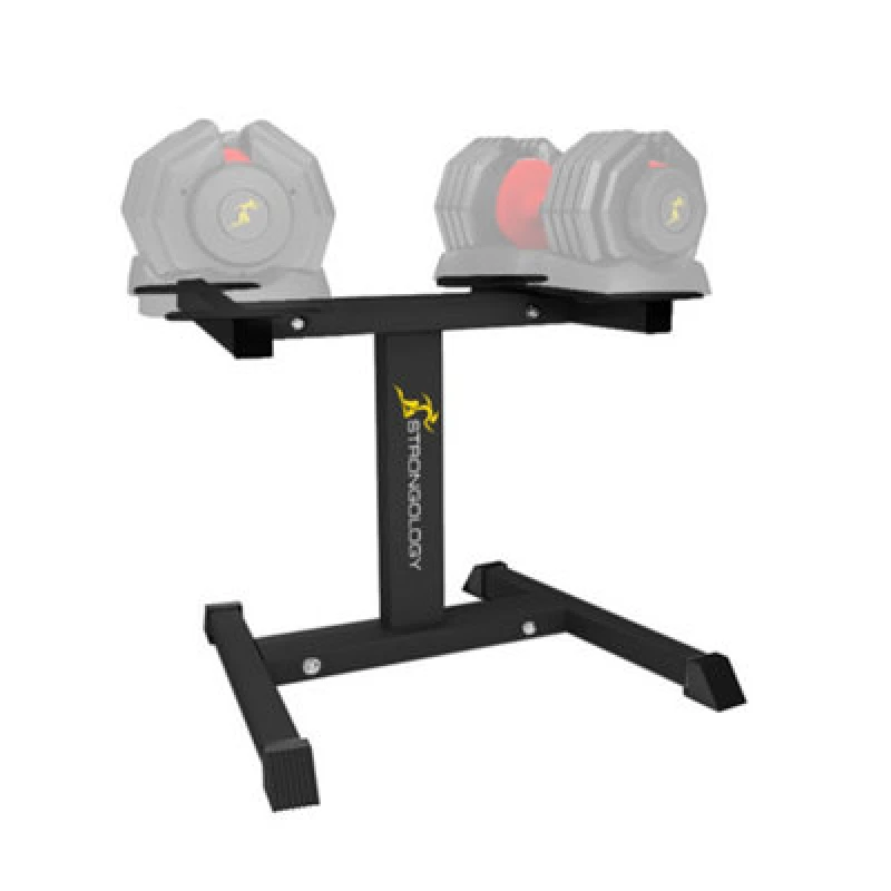Image of STRONGOLOGY Strongology Durable Steel Adjustable Dumbbell Floor Stand, Space Saver Adjustable Weights Rack Dumbbell Stand