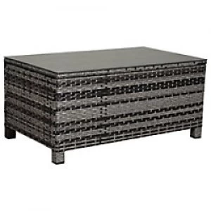Image of Outsunny Rattan Coffee Table 867-046 Grey