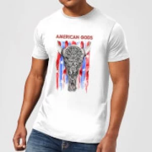 image of American Gods Skull Flag Mens T-Shirt - White