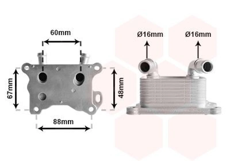 Image of VAN WEZEL Engine oil cooler VAN WEZEL 43013702