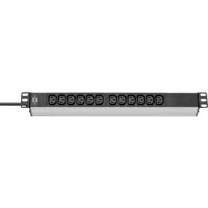 Image of Brennenstuhl 1390007112 19 power strip 12x Black, Silver C13 connector