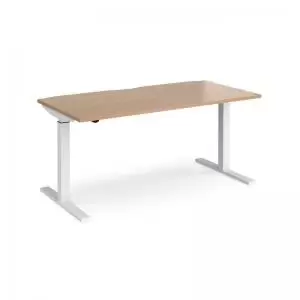 image of Elev8 Mono straight sit-stand desk 1600mm x 800mm - white frame and