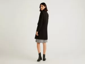 Benetton, Coat With Lapel Collar, taglia 42, Black, Women