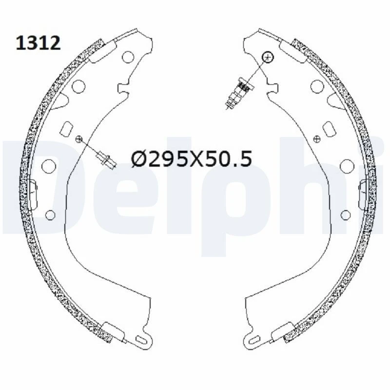 Image of DELPHI Brake Shoe Set DELPHI LS2187