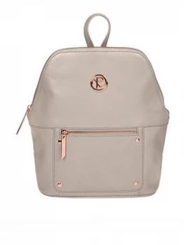 image of Pure Luxuries London Rubens Zip Top Leather Backpack - Grey, Women